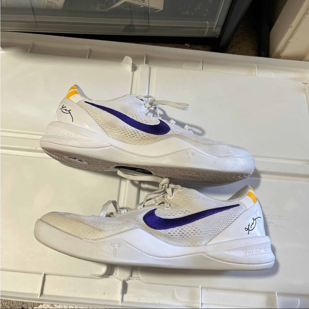 Nike Kobe 8 Protro 'Lakers Home' White Court Purple Men's Size 9 US HF9550-100